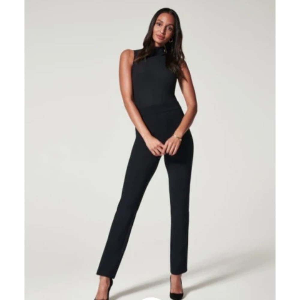 Spanx The Perfect Pant Straight Leg Trousers Slimming Professional Black 1X Tall